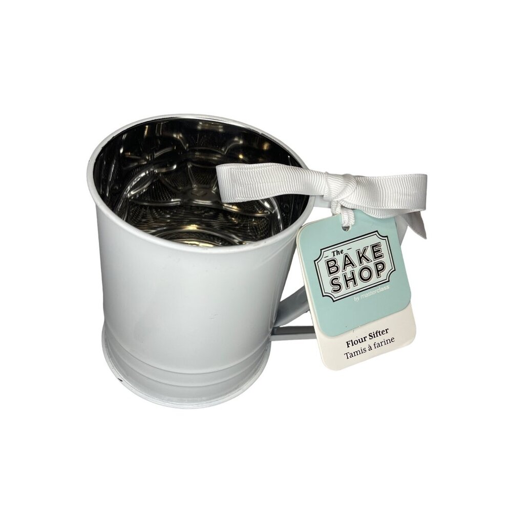 Master Class/Bake Shop Flour Sifter‎ White Stainless Steel NEW!